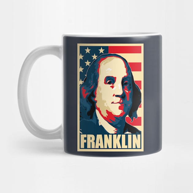 Benjamin Franklin Propaganda Poster Art by Nerd_art